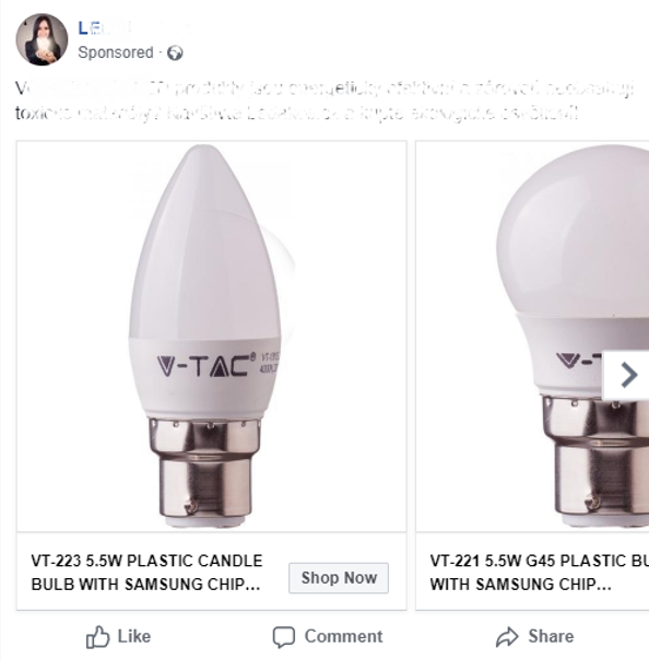 Facebook reklāma ar dināmisko product feed